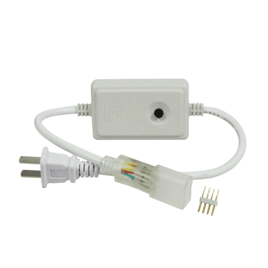 Adaptador de corriente con control de funciones manual, para manguerea Neón LED RGB JUML-5050-03.