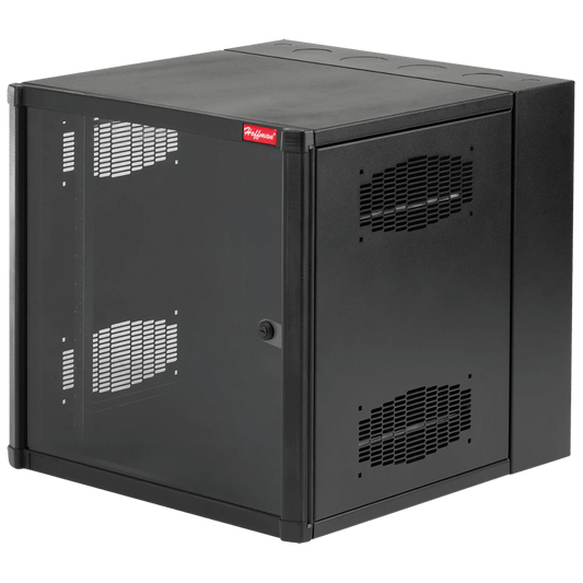 Gabinete AccessPlus de 26 UR Montaje en Pared de 19in, Rieles Numerados y Roscados #10-32, Puerta con Ventana de Seguridad, 600 mm de Ancho, 762 mm de Profundidad, Color Negro