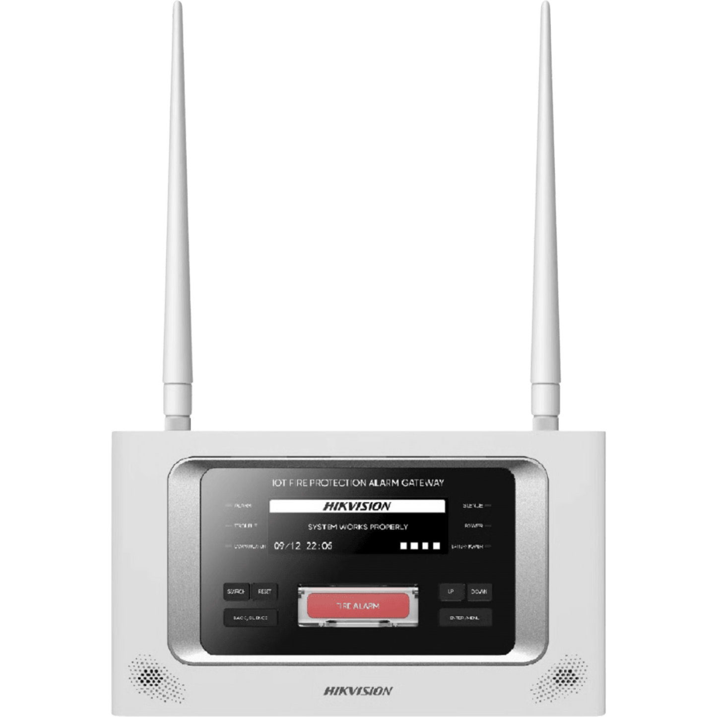 (HikFire) Panel Inal�mbrico de Detecci�n de Incendio (Gateway LoRa) / Pantalla LCD T�ctil / Comunicaci�n hasta 2 km / Gesti�n de 128 Dispositivos / Encriptaci�n AES128 / Integraci�n a HikCentral Professional