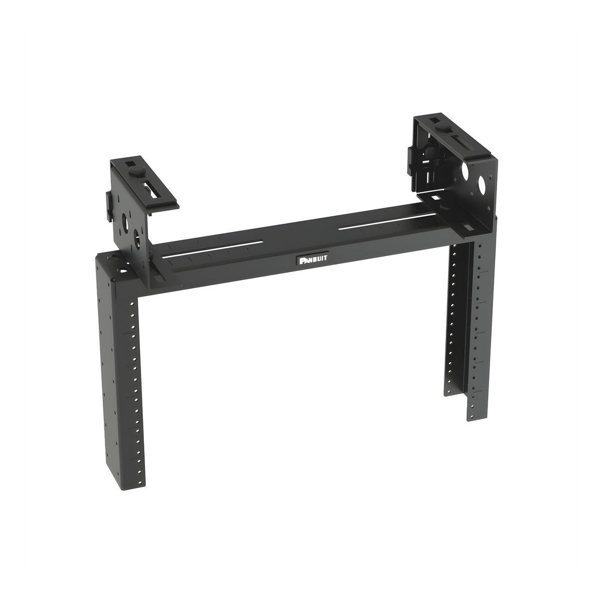 Rack de Distribución Aéreo de 2 Postes PanZone®, Rieles Roscados #12-24, de 6 UR, Color Negro