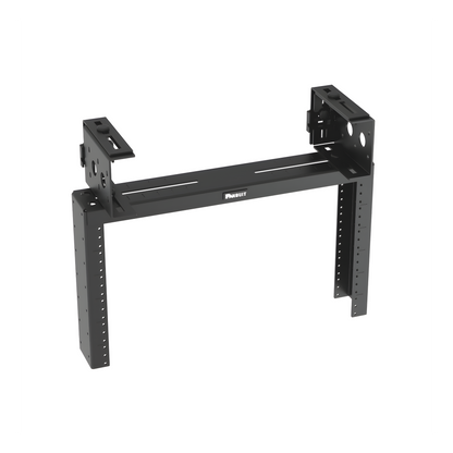 Rack de Distribución Aéreo de 2 Postes PanZone®, Rieles Roscados #12-24, de 6 UR, Color Negro
