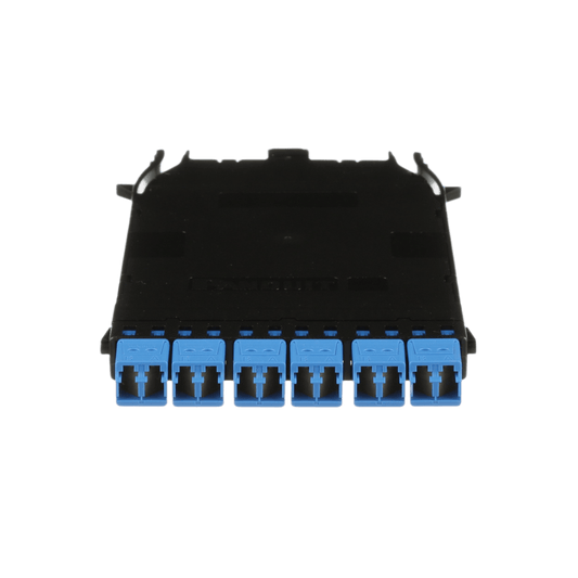 Cassette HD Flex Para 12 Fibras Monomodo OS2, de MPO a 6 Conectores LC Duplex, Método de Polaridad A, Color Azul