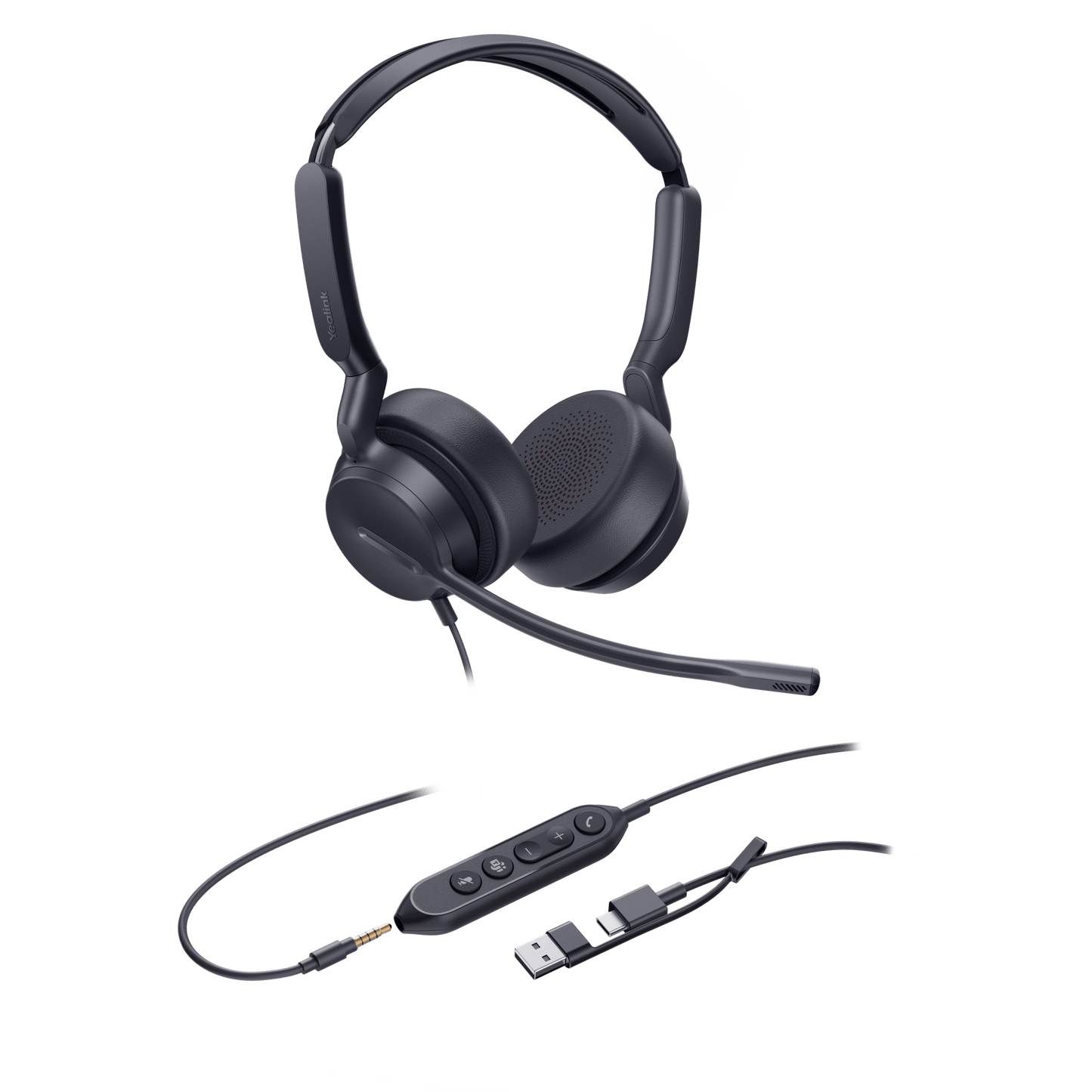 Diadema Alámbrica UH42 SE Dual de Yealink Certificada para Microsoft Teams con USB-C/A