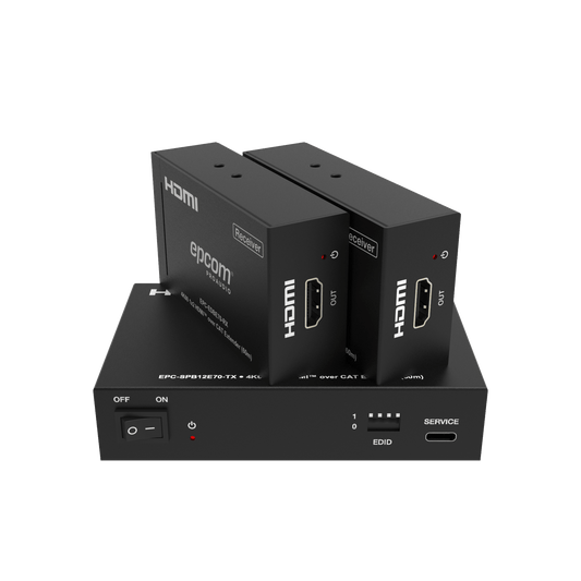 Splitter HDMI 1x2 | 4K@60Hz a 60m | 4K@30Hz a 70m | Cable Cat6 | EDID | HDCP 2.2 | Salida Loop