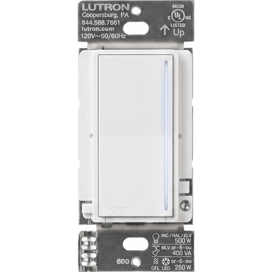 (RadioRa3) Atenuador  táctil Sunnata Dimmer PRO color blanco, requiere cable neutro / soporta 250W LED