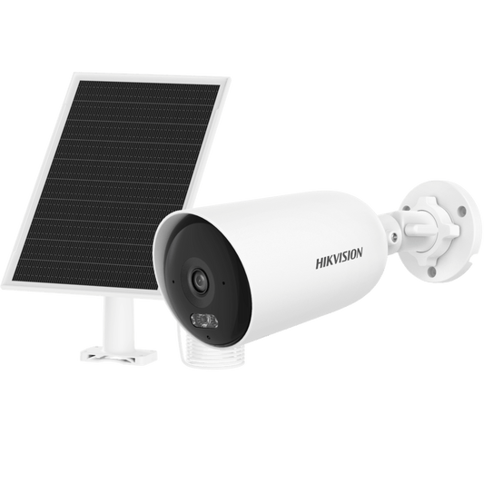 Kit Solar IP All in One / AOV / Bala IP 4 Megapixel / Lente 2.8 mm / Panel Solar + Batería de Respaldo de Litio (9000 mAh) / Conexión 4G / Audio de Dos Vías / IP66 / Micro SD
