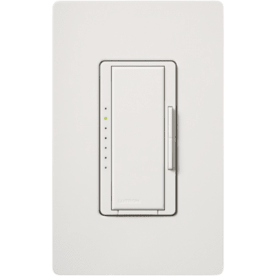 Atenuador de pared PRO LED+ con fase seleccionable y neutro opcional, 250 W LED/CFL o 500 W incandescente/halógeno/ELV, 120 V, para RadioRA 2 y RA2 Select, acabado Satin Snow