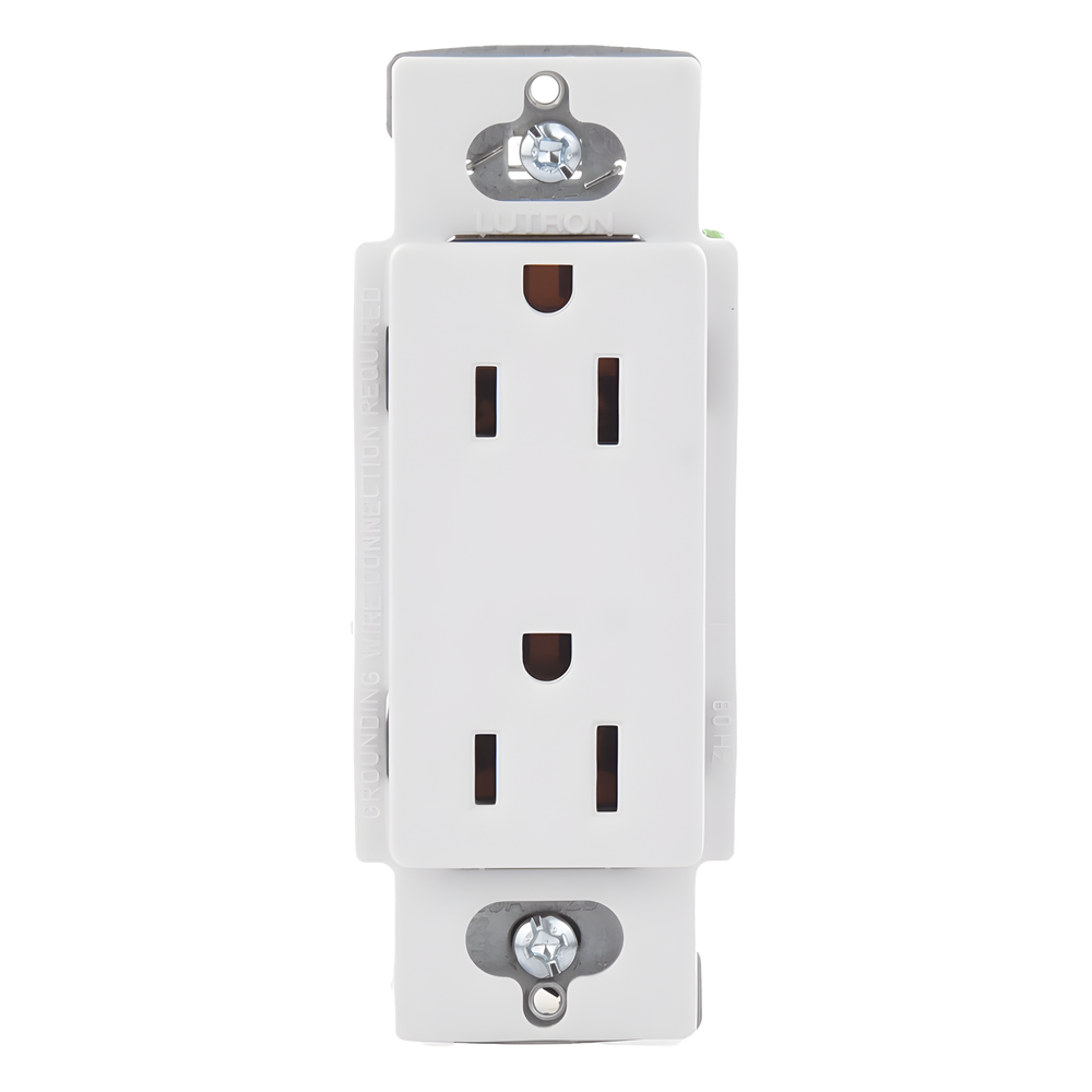 Tomacorriente dúplex 15 A 125 V de la línea Claro y Satin Colors en color Snow, para caja de pared estándar, placa se vende por separado