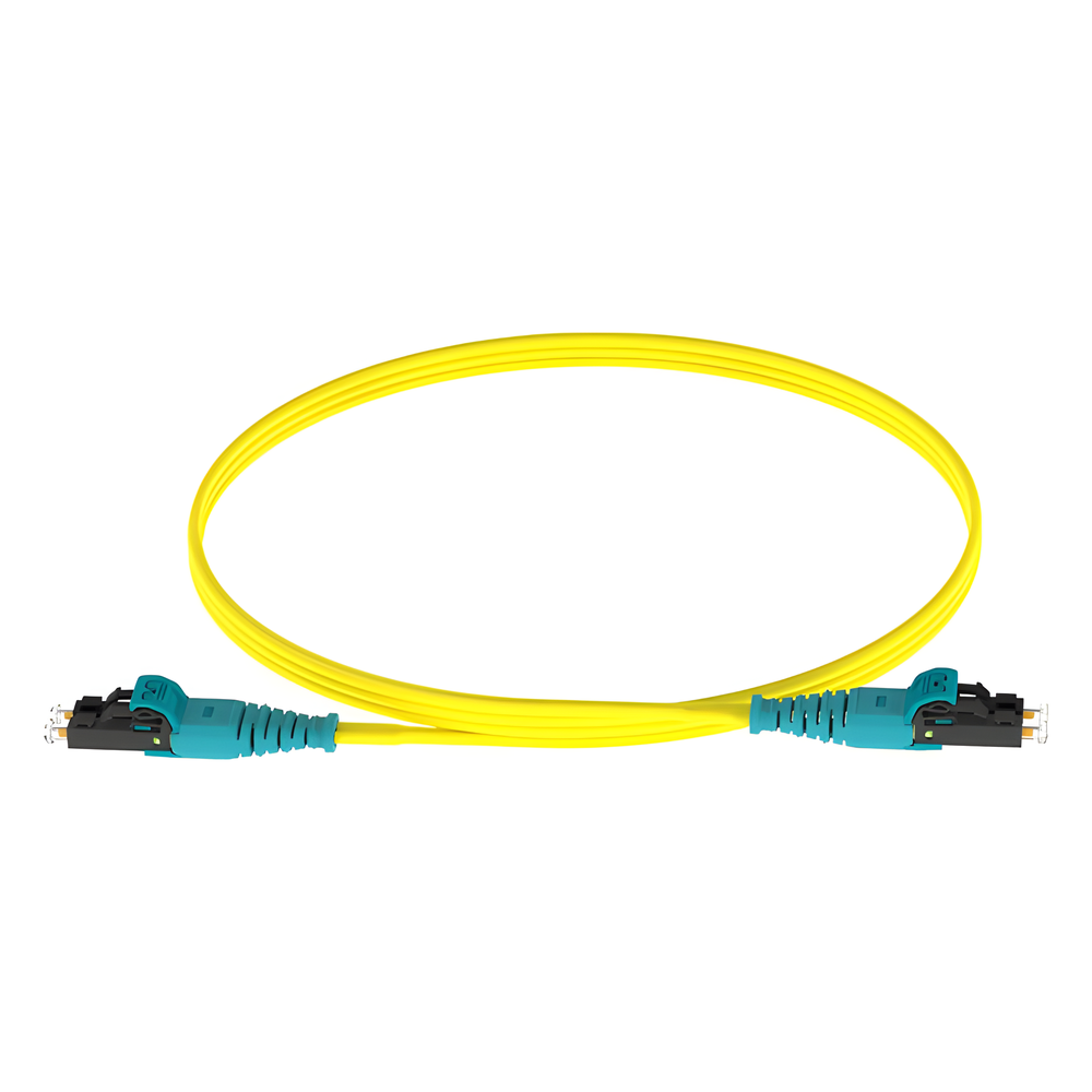 Jumper de Fibra Optica Monomodo 9/125 OS2, LC-LC Duplex Push Pull, OFNR (Riser), Color Amarillo, 3 Metros (9.84 Pies)