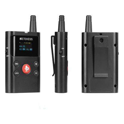 Intercomunicador Inalámbrico / Transmisor y Receptor / Frecuencia 823-832 / 863-865 MHz / 12 Canales / OLED / Batería 2500 mAh / Alcance 280 m / Carga Tipo-C