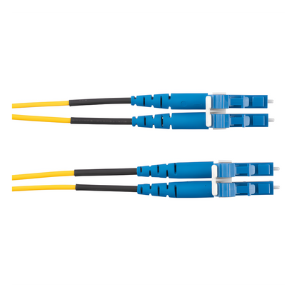 Jumper de Fibra Optica Monomodo 9/125 OS2, LC-LC Duplex, LSZH (Cero Halógenos), Color Amarillo, 2 Metros (6.56 Pies)
