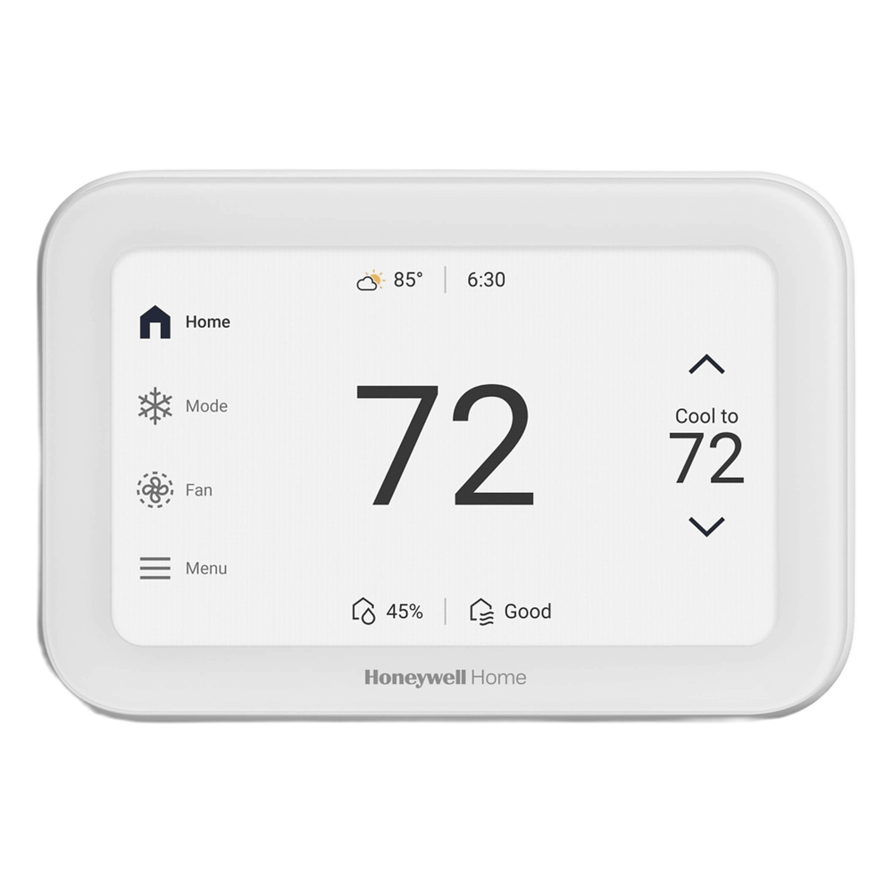 Termostato inteligente con pantalla táctil de 5 pulgadas, control de calidad de aire (IAQ), hasta 4H/2C bomba de calor, Wi-Fi, Bluetooth y Matter, color blanco