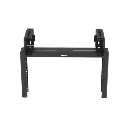 Rack de Distribución Aéreo de 2 Postes PanZone®, Rieles Roscados #12-24, de 6 UR, Color Negro