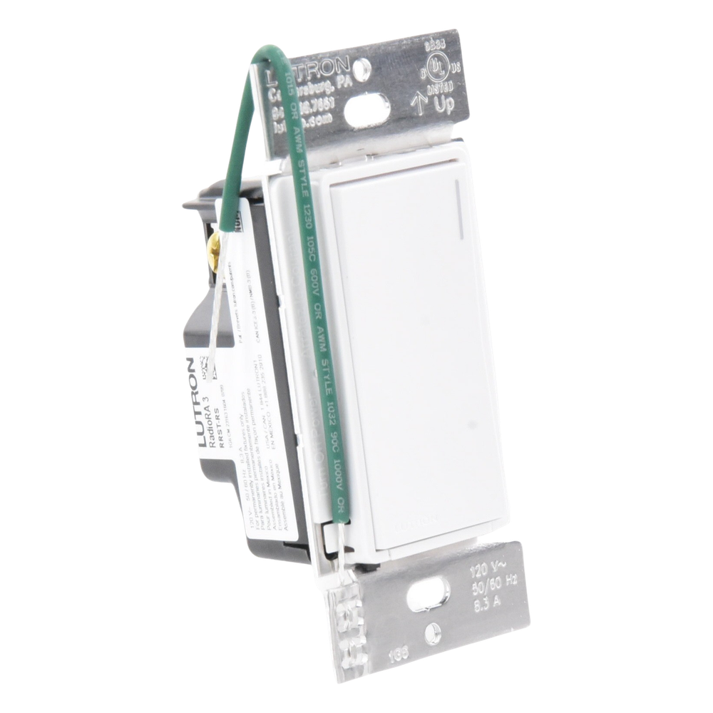 Apagador auxiliar Sunnata de pared para control de 3 vías o escalera, 120 V, compañero cableado del apagador principal del sistema RadioRA 3, color blanco brillante (White)