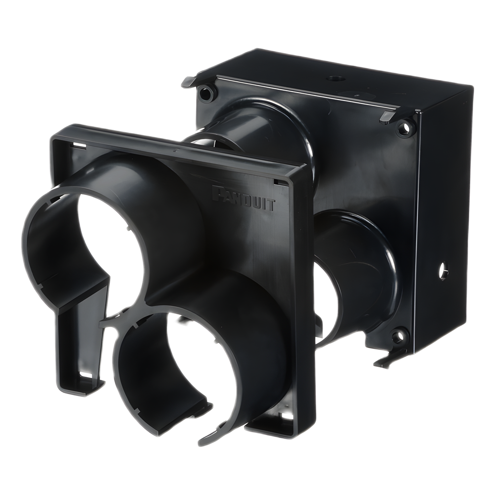 Tapa con 2 Salida a Tubo Corrugado de 1.5in (38mm), Para uso con Canaletas 4X4 FiberRunner™, Color Negro
