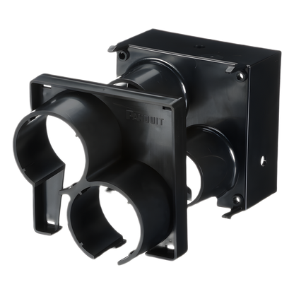 Tapa con 2 Salida a Tubo Corrugado de 1.5in (38mm), Para uso con Canaletas 4X4 FiberRunner™, Color Negro