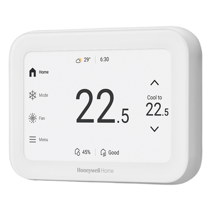 Termostato inteligente con pantalla táctil de 5 pulgadas, control de calidad de aire (IAQ), hasta 4H/2C bomba de calor, Wi-Fi, Bluetooth y Matter, color blanco