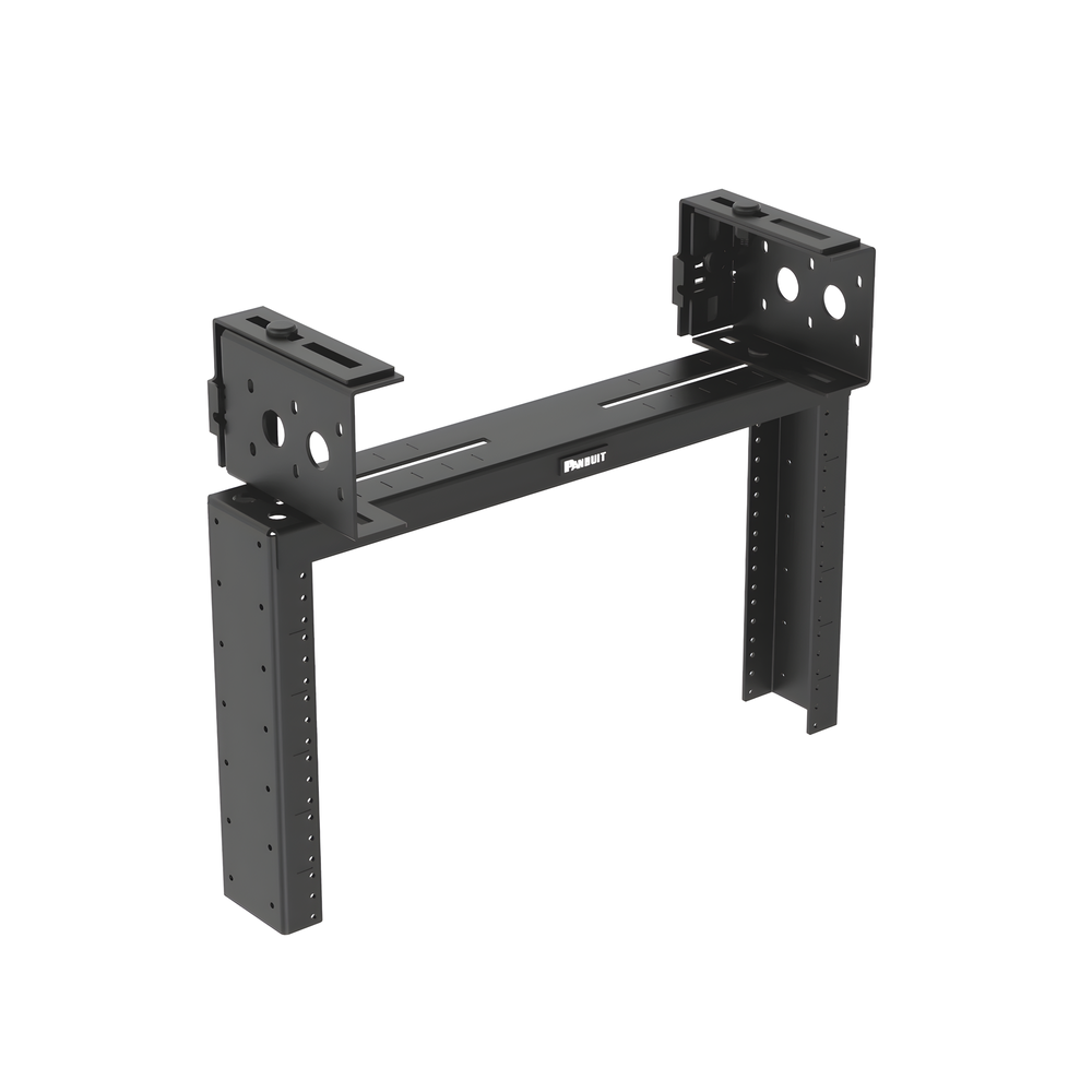 Rack de Distribución Aéreo de 2 Postes PanZone®, Rieles Roscados #12-24, de 6 UR, Color Negro