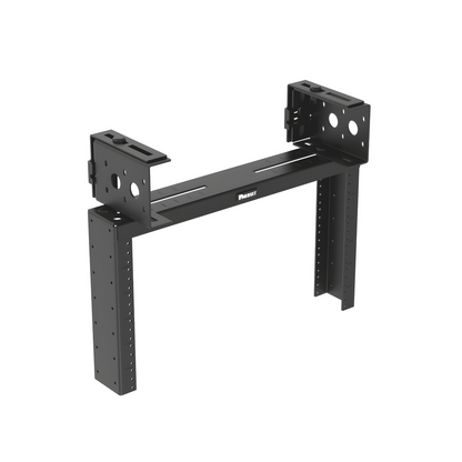 Rack de Distribución Aéreo de 2 Postes PanZone®, Rieles Roscados #12-24, de 6 UR, Color Negro