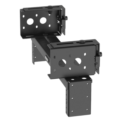 Rack de Distribución Aéreo de 2 Postes PanZone®, Rieles Roscados #12-24, de 2 UR, Color Negro