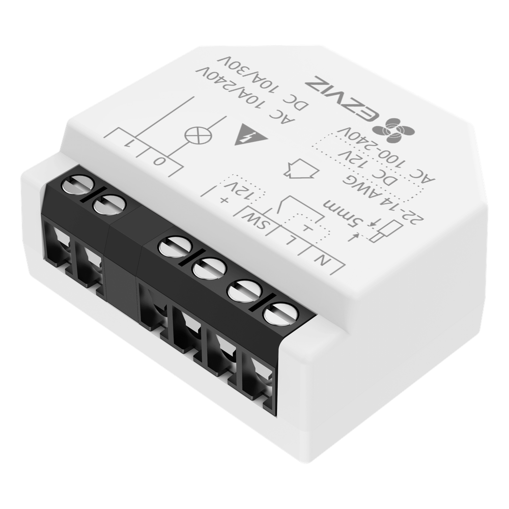 Relé Inteligente Wi-Fi, CS-T35-R100-WD, 16A 250VAC, Wi-Fi 6 y BLE, Control por App EZVIZ, Compatible con Google Assistant, Amazon Alexa y Matter, Protecciones de Temperatura y Sobrecarga
