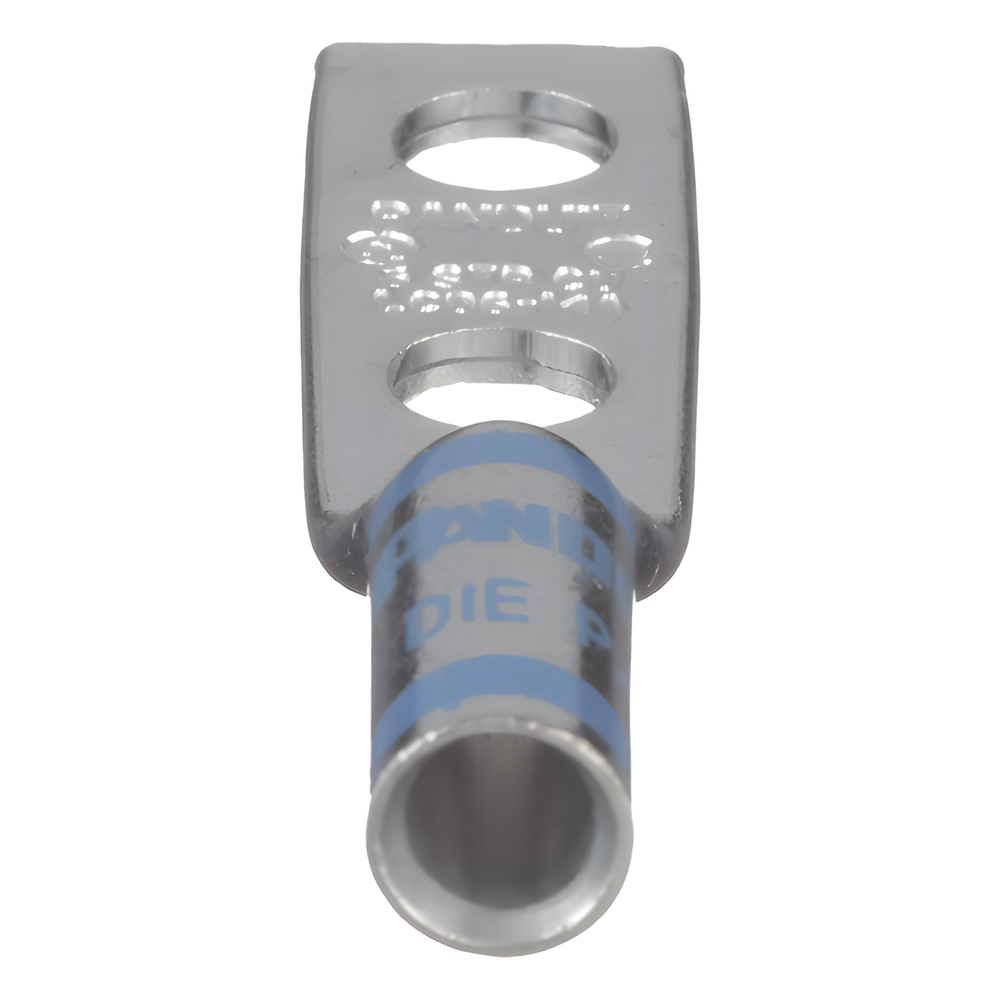 Zapata de compresión LCD6-14A-L para cal. 6 Awg, Doble barreno para tornillo prisionero de 1/4, Espaciado de orificio 16mm, 1 Pz