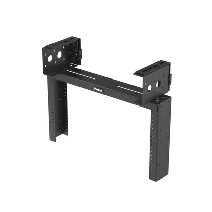 Rack de Distribución Aéreo de 2 Postes PanZone®, Rieles Roscados #12-24, de 6 UR, Color Negro
