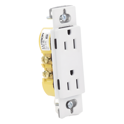 Tomacorriente dúplex 15 A 125 V de la línea Claro y Satin Colors en color Snow, para caja de pared estándar, placa se vende por separado