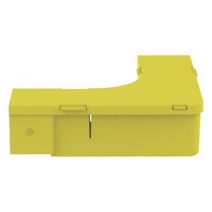 Ángulo Recto a 90º Horizontal con Tapa, Para Canaletas FiberRunner™ 2X2, Color Amarillo