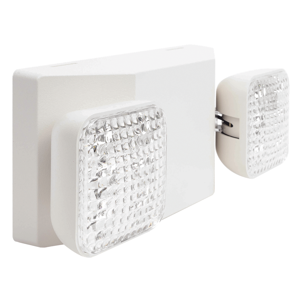 Luz LED de Emergencia / Doble LED 1W / 150 Lúmenes / Voltaje Universal 127-277 VAC / Batería Ni-Cd 3.6V 900mAh / UL 5VA / 90 min Autonomía