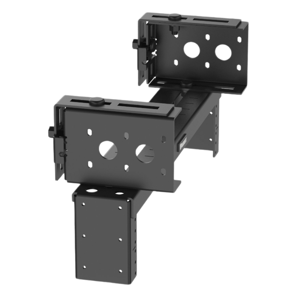 Rack de Distribución Aéreo de 2 Postes PanZone®, Rieles Roscados #12-24, de 2 UR, Color Negro