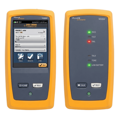 Certificador DSX-8000 para Cable de Cobre Cat5e, Cat6, Cat6A y Cat8, Con Módulos OLTS Quad CertiFiber Pro, Con WiFi Integrado y Pantalla LCD de 5.7 Pulgadas (14.48 cm), Versión Internacional