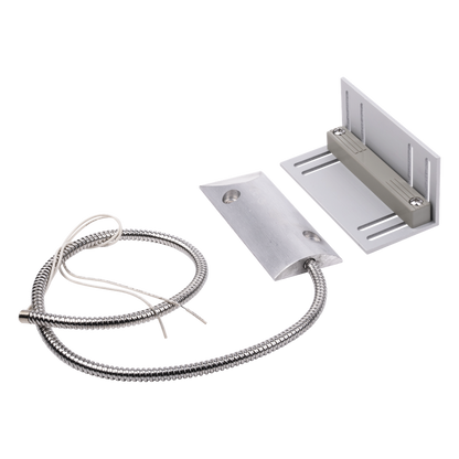 Contacto Magnético para Piso Uso Rudo / GAP 75 mm (3 in) / Cable Blindado 55 cm / Placa de Montaje en L / 12 VCC