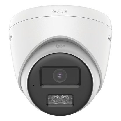 [Audio Bidireccional + Dual Light + ColorVu] Turret TURBOHD 4K (8 Megapixel) / Lente 2.8 mm / 40 mts IR EXIR + 40 mts Luz Blanca / Micrófono y Bocina Integrado / Exterior IP67 / dWDR