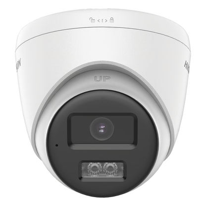 [Audio Bidireccional + Sirena & Estrobo + Dual Light + ColorVu] Turret TURBOHD 4K (8 Megapixel)  / Lente 2.8 mm / 40 mts IR EXIR + 40 mts Luz Blanca / Sirena / Micrófono y Bocina Integrado / Exterior IP67 / dWDR