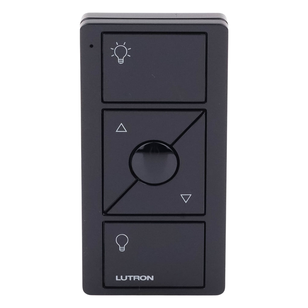 Control Pico inalámbrico de 3 botones con subir y bajar, iconos de luz, negro brillante, para sistemas Caseta Wireless, RadioRA 2, HomeWorks QS y Vive