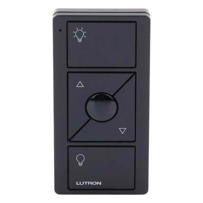 Control Pico inalámbrico de 3 botones con subir y bajar, iconos de luz, negro brillante, para sistemas Caseta Wireless, RadioRA 2, HomeWorks QS y Vive