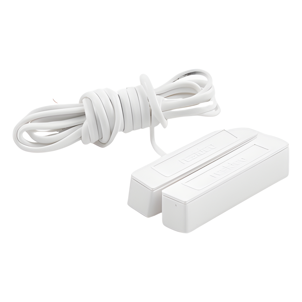 Contacto magnético direccionable V-Plex para montaje en superficie, sellado contra humedad, color blanco