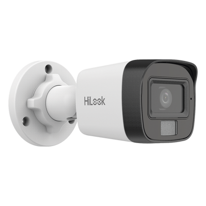 [Dual Light] Bala IP 4 Megapixel / Lente 2.8 mm / Ángulo de visión 104° / 20 mts IR + 15 mts Luz Blanca / Micrófono Integrado / ACUSENSE Lite / Exterior IP67 / H.265+ / PoE / ONVIF / dWDR