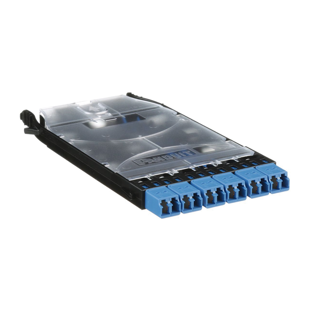 Cassette HD Flex de Empalme Por Fusión, Con 6 Puertos LC Duplex (12 Fibras), Para Fibra Monomodo OS2, Color Azul