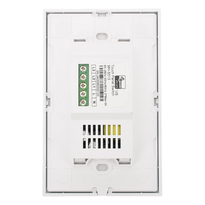 (ZWAVE) Interruptor On/Off panel táctil touch inalámbrico Zwave Plus 3 botones. Compatible con Hubitat HC8, Álula  M2M, otro