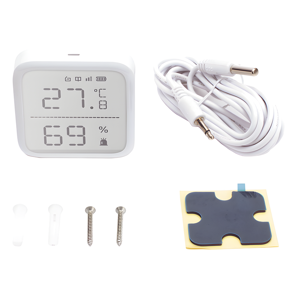 (AX PRO) Detector de Temperatura y Detector de Humedad Inalámbrico / 2.7" de Tamaño / Uso en Interior / Rango de Detección desde  -35°C hasta 99°C