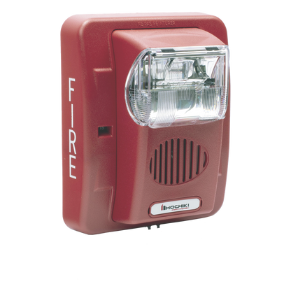 Sirena Estrobo, 24 Vcd, Multi-Candela 15 hasta 110 cd, Montaje En Pared, Color Rojo, Serie HEC3 (0500-06020), Hochiki