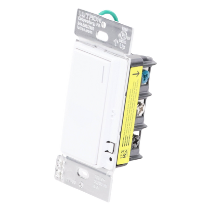 Apagador electrónico Sunnata de encendido y apagado, 8 A en iluminación y motores de 1/4 HP a 120 V, requiere neutro, color blanco brillante, para sistema RadioRA 3