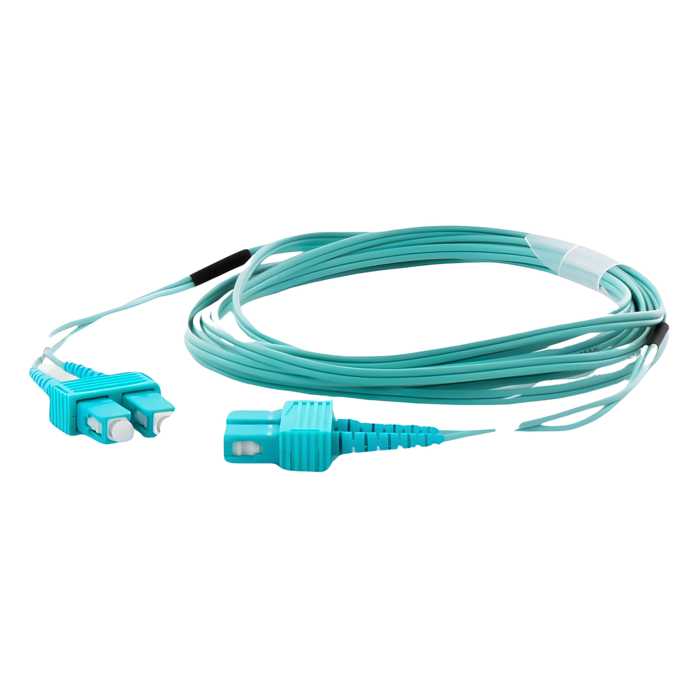 Jumper de Fibra Óptica Multimodo OM3 50/125 SC-SC OFNR (Riser), 2.0 mm, Dúplex, Aqua, 3 Metros (9.84 Pies)