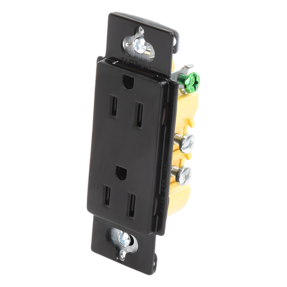 Tomacorriente dúplex de 15 A y 125 V estilo decorador, línea Satin Colors en color Midnight, complemento para controles y placas Lutron; placa se vende por separado