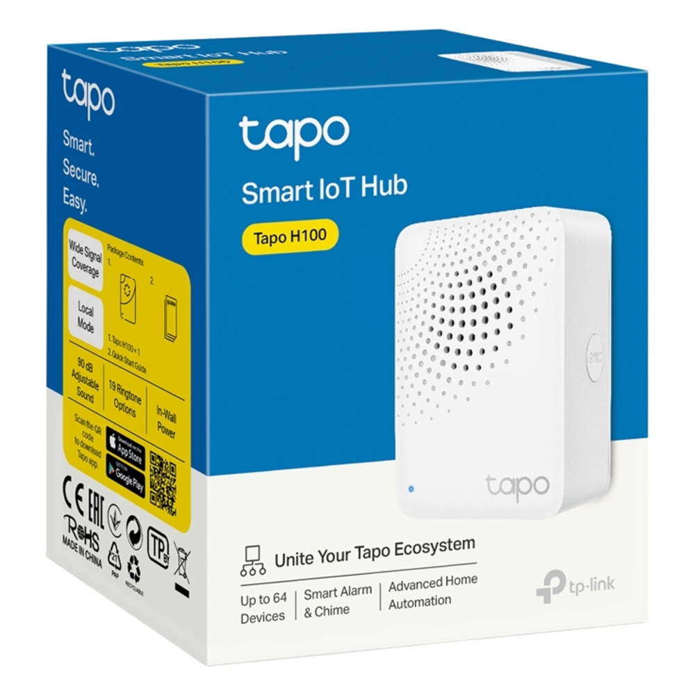 Hub IoT Inteligente / 3 en 1 Hub-Timbre-Alarma / 64 Dispositivos / 2.4 GHz Wi-Fi + 868 MHz / 19 Tonos 90 dB / Material V-0 UL94