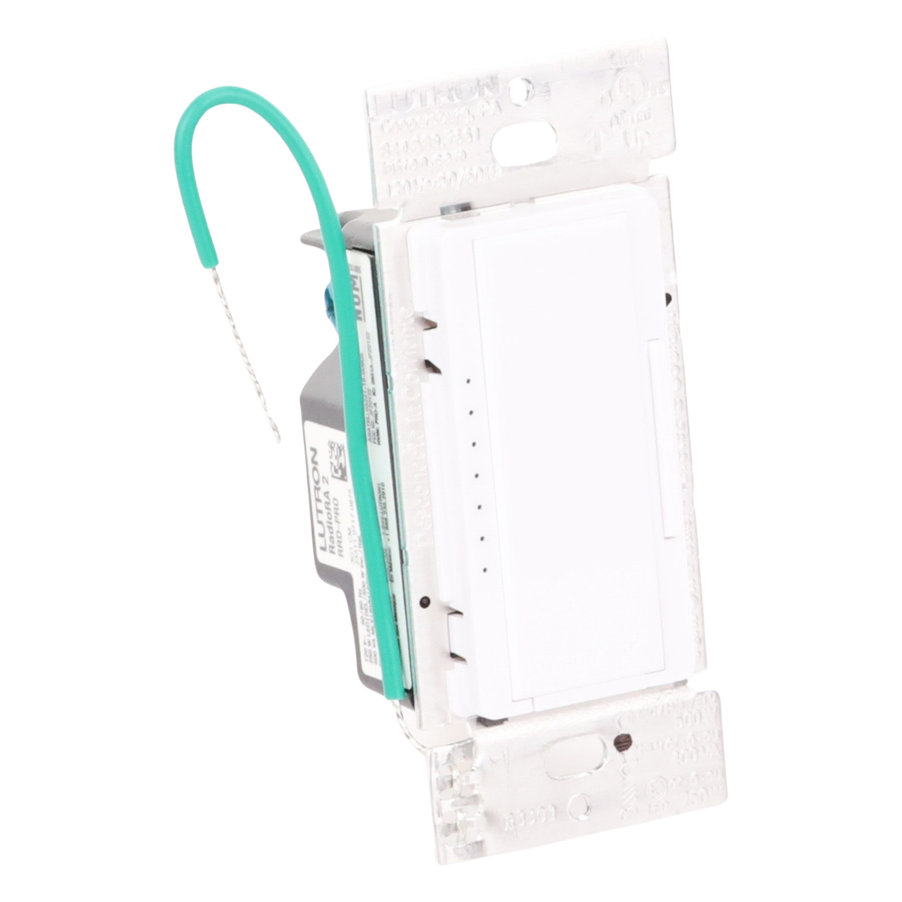 Atenuador de pared Maestro RF PRO de 120 V, 250 W en LED o 500 W incandescente, fase seleccionable y neutro opcional, para RadioRA 2, RA2 Select y RadioRA 3