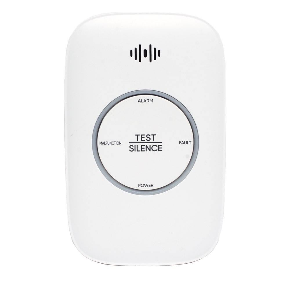 (HikFire) Detector de Gas Natural Metano (CH4) / Alarma Temprana / Salida para cierre de Válvula y/o  activación de Ventilador / Protección IP30 / Alarma de 70dB a 115dB a 1 metro de distancia