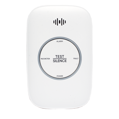 (HikFire) Detector de Gas Natural Metano (CH4) / Alarma Temprana / Salida para cierre de Válvula y/o  activación de Ventilador / Protección IP30 / Alarma de 70dB a 115dB a 1 metro de distancia